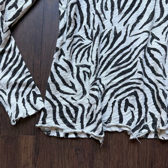 ATM Zebra Print Slub Cotton Long Sleeve Tee – Women’s Medium - Picture 6 of 11